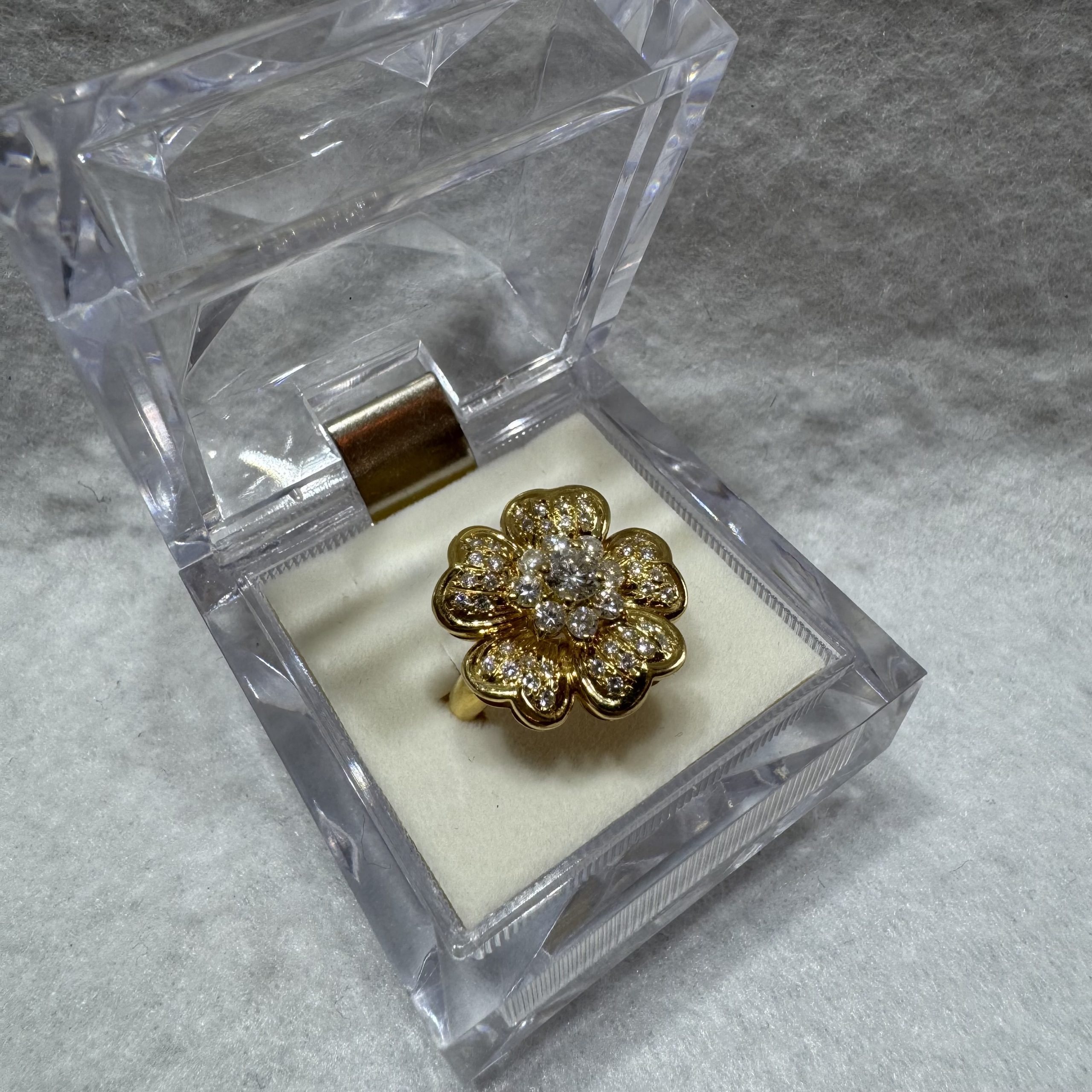 K18 天然ダイアモンド　リング　金買取